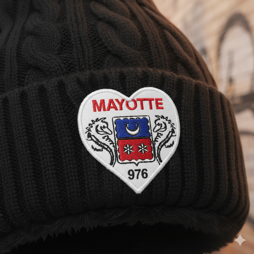 Bonnet Mayotte 976 – Doublé polaire logo brodé hiver | Mon Île 976